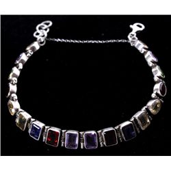 Sterling Silver & Gemstone Bracelet