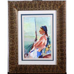 Blackfoot Indian Self Portrait by Gutori