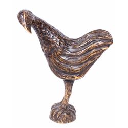 African Ginny Hen Wood Sculpture