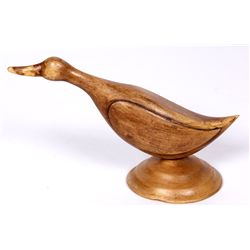 Mid-Century Carved Wooden Duck