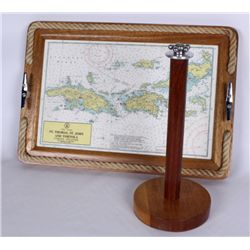Nautical Custom Tray and Towel Holder