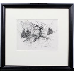 Original Pen & Ink Landscape Early 20th Century