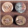 Image 2 : 4 Antique Small Gilt Civil War Buttons w/Eagle, Ribbon