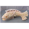 Image 1 : Big Artist Signed Porcelain Fish Flower Vase Sculpture
