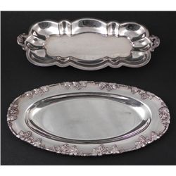 2 Silverplate Small Oval Serving Plates Platters