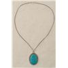 Image 1 : Turquoise Sterling Oval Pendant Necklace