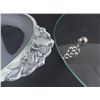 Image 2 : 2 Crystal Serving Trays, Platter Frosted Glass