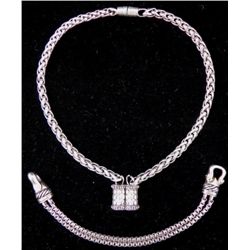 Silver Tone Magnetic Choker Necklace & Bracelet