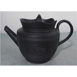 Black Wedgewood Jasperware Teapot -Vintage