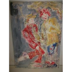 Abstract Clown Figures Signed - Zerbe