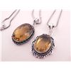 Image 2 : 2 Different Citrine German Sterling Pendants, Necklaces