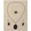 Image 1 : Amethyst 3 Pc Sterling Ring, Necklace, Earrings Set
