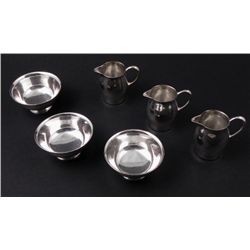 6 Reed & Barton Paul Revere Miniature Bowls, Pitchers
