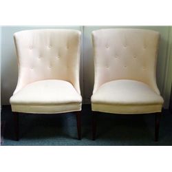 2 Vintage Living Room Chairs Modern Pink Cloth