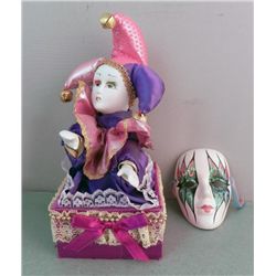 Jester Moving Music Box Dancer & Theater Mask