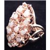 Image 2 : 18K Gold Ring w/ Teardrop Opals & Diamonds