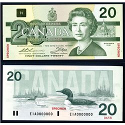 Bank of Canada, 1991 Issue Specimen Banknote.