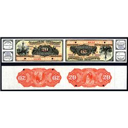 El Banco De Concepcion, 1xxx (ca. 1883)  Tete Beche  Specimen Pair.