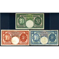 Government of Jamaica, 1939-52 Issue , Trio of Issued Banknotes