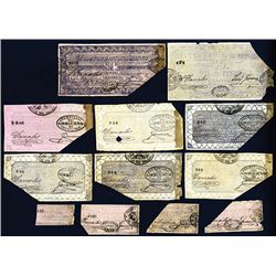 Credito Del Estado De Tamaulipas, 1876 Scrip Note Assortment.