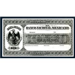 EL Banco Nacional Mexicano, 1882 Issue Proof.