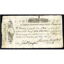 Saint John's, Newfoundland, 10 /- Shillings, 1815 Denominated Banknote.