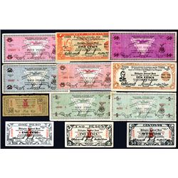 Philippine National Bank - 1942 to 1944 Emergency Circulating Note Issue Assortment.