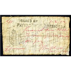 Uppington Border Scouts, Boer War, February 1, 1902 Issue, Unlisted Denomination Cloth Banknote Sign