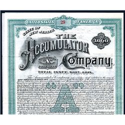 Accumulator Co., 1890 Issued Bond.