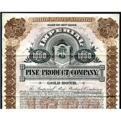 Imperial Pine Product Co., 1895, $1000 Specimen Bond,