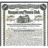 Image 1 : Racquet and Tennis Club 1890 Issued Bond.