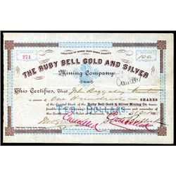 Ruby Bell Gold and Silver Mining Co., 1888. I/C Stock.