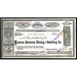Eastern Montana Mining and Smelting Co., 1877. I/C Stock.