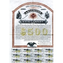 Arlington Mining Co., 1890, $500 Issued Bond.