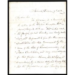 Francis Spinner, 1858 Holographic Autographed Historic Letter Discussing the 1858 Lecompton Constitu