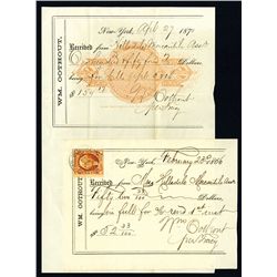 Imprinted Revenue, RN-C17 Used on 1870 Receipt.