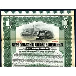 New Orleans Great Northern Railroad Co., 1905, $1000 Specimen Bond.
