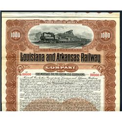 Louisiana and Arkansas Railway Co., 1902, $1000 Specimen Bond.