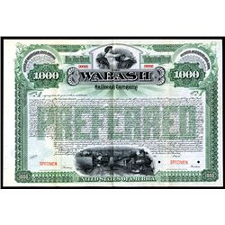 Wabash Railroad Co., 1889, $1000 Specimen Bond.