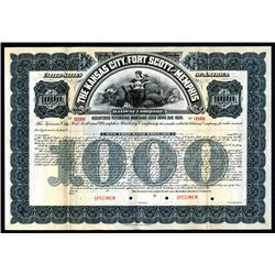 Kansas City, Fort Scott and Memphis Railway Co., 1901, $1000 Specimen Bond.