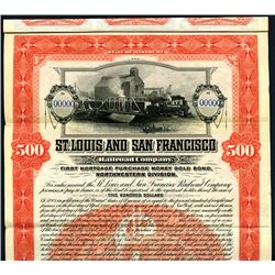 St. Louis and San Francisco Railroad Co., 1900, $500 Specimen Bond.