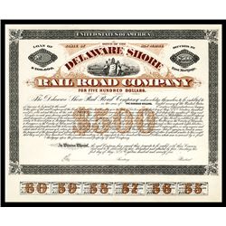 Delaware Shore Rail Road Company, 1875 Specimen or Proof Bond From Leonhardt Archives.