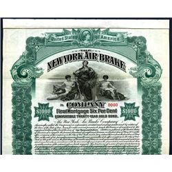 New York Air Brake Co., 1908, $1000 Specimen Bond.