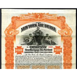 New York Air Brake Co., 1908, $500 Specimen Bond.