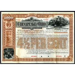 Chesapeake and Ohio Railway Co., 1892, $1000 Specimen Bond.