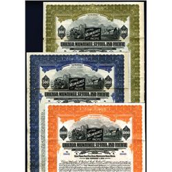Chicago, Milwaukee, St.Paul and Pacific Railroad Co., 1925, Lot of 3 Specimen Bonds.