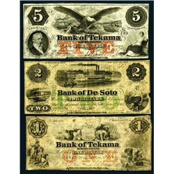 Nebraska Territory, (ca. 1857-1862) Obsolete Banknote Trio.