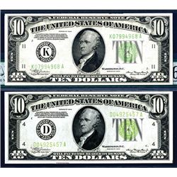 U.S. FRN, $10, 1934 Banknote Pair.