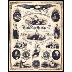 Rawdon, Wright, Hatch & Edson (ca.1850's) Bank Note Advertising Sheet.