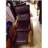 Image 1 : SWEDISH LEATHER RECLINER AND FOOT STOOL